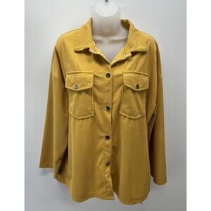 NWT Emery Rose Over Sized Waffle Knit Button Front Shirt Size Medium